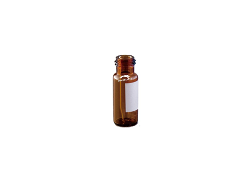 Picture of 100µL Screw Top Fused Insert Vial, Amber Glass with Write-on Patch, 8-425 Thread